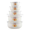 enamel storage bowl set with PP lid (enamelware)